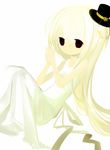  akisame_kou bad_id bad_pixiv_id blonde_hair copyright_request dress hat long_hair solo white_background yellow 