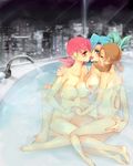  3girls akane_(pokemon) anal_fingering aqua_hair arm_grab artist_request ass back bare_back bare_legs bare_shoulders barefoot bath bathtub blue_eyes blue_hair blush breasts breath brown_hair city cityscape collarbone eye_contact eyes_closed feet female fingering flat_chest french_kiss group_hug group_sex gym_leader hair_ornament hair_up half-closed_eyes hand_holding harem hug ibuki_(pokemon) interlocked_fingers kiss kotone_(pokemon) large_breasts legs looking_at_another low_twintails moaning multiple_girls naughty_face night night_sky nipples nude open_mouth pink_hair pokemon ponytail pussy red_eyes saliva saliva_trail shared_bathing short_hair sitting sky submerged sweat threesome tongue tongue_out twintails uncensored water wet yuri 