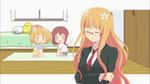  3girls animated animated_gif chibi female incipient_kiss multiple_girls sakura_trick school_uniform screencap sonoda_mitsuki sonoda_yuu takayama_haruka yuri 