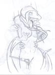  breasts brush disembodied_hand fangs feather female forked_tongue line_art long_tongue midriff nipples nude open_mouth pussy pussy_juice quintonquill reptile scalie sketch snake solo tears tickling tongue tongue_out 
