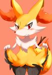  blush braixen canine claws crying cute eyelashes fennec fox fur grasp lift lightria looking_at_viewer mammal nintendo nude nyota orange_background plain_background pok&#233;mon pok&eacute;mon presenting presenting_pussy pussy red_eyes shadow sharp_claws shiny solo standing stick tears video_games wood 