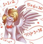  amber_eyes blonde_hair bow_tie derpy_hooves_(mlp) equine eyewear female feral friendship_is_magic fur glasses grey_fur hair horse lilac-the-fox99 long_hair mammal math my_little_pony open_mouth pegasus pony smile solo text wings yellow_eyes 