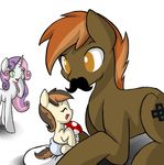  brown_hair button_mash_(mlp) cub duo equine facial_hair female feral friendship_is_magic fur green_eyes group hair hikariviny horn horse male mammal mustache my_little_pony open_mouth original_character pony purple_hair smile sweetie_belle_(mlp) two_tone_hair unicorn white_fur young 