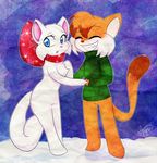  bow cat couple duo feline female lucy_(bcb) male mammal nervous paulo_(bcb) silly_(artist) smile straight webcomic 