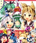  :3 bad_id bad_pixiv_id blue_hair brown_hair character_doll chibi cnm crane_game dress earmuffs expressionless fan folding_fan green_dress green_eyes green_hair hair_ornament hair_rings hat hata_no_kokoro hijiri_byakuren japanese_clothes jiangshi kaku_seiga long_hair mask miyako_yoshika mononobe_no_futo multiple_girls new_mask_of_hope ofuda open_mouth outstretched_arms pink_hair ponytail short_hair silver_hair smile soga_no_tojiko sukusuku_hakutaku tate_eboshi touhou toyosatomimi_no_miko 