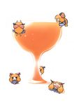  :3 =_= alcohol bad_id bad_pixiv_id black_eyes bow bubble chibi climbing clone closed_eyes cup drinking_glass gourd hair_bow hanging_on horns ibuki_suika long_hair minigirl multiple_girls open_mouth orange_hair peeking ribbon sake saku_(osake_love) sleeping solid_oval_eyes touhou very_long_hair wine_glass 