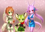  cat dragon feline female freedom_planet group kemono lagomorph mammal rabbit threesome 