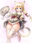  animal_ears cameltoe dress erect_nipples heels nekomimi pantsu skirt_lift solru tail thighhighs 