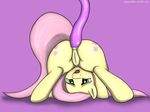  anal anal_penetration anus butt cutie_mark equine female feral fluttershy_(mlp) friendship_is_magic fur hair horse mammal my_little_pony penetration pink_hair pony purple_background pussy solo staggeredline tentacles yellow_fur 