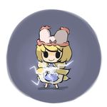  bad_id bad_pixiv_id black_eyes blonde_hair bloomers bloomers_on_head chibi electricity fox_tail lowres multiple_tails object_on_head ribbon saku_(osake_love) short_hair smile solid_oval_eyes tail touhou underwear yakumo_ran 