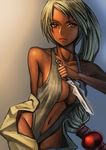  1girl breasts dark_skin knife large_breasts long_hair zakusi 