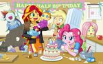  apple applejack_(eg) black_hair blonde_hair blue_eyes brown_hair butter cake calendar clothed clothing cowboy_hat egg equestria_girls female fluttershy_(eg) food freckles fruit green_hair group hair hat human humanized jacket male mammal multi-colored_hair my_little_pony open_mouth pink_hair pinkie_pie_(eg) pound_cake_(eg) pound_cake_(mlp) pumpkin_cake_(eg) pumpkin_cake_(mlp) purple_hair rainbow_dash_(eg) rarity_(eg) smoke strawberry sunset_shimmer_(eg) two_tone_hair uotapo young 