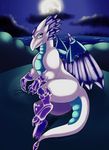  dragon fantasy female feral flashwing_(skylanders) invalid_background moon night popesslodovica reptile scalie skylanders 