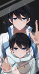 against_fourth_wall against_glass artist_request dual_persona fourth_wall free! looking_at_viewer multiple_boys nanase_haruka_(free!) time_paradox 