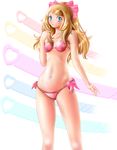  absurdres bikini blonde_hair blue_eyes heart highres long_hair md5_mismatch miharin pokemon pokemon_(game) pokemon_xy serena_(pokemon) solo swimsuit 