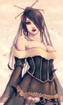  belt breasts cleavage dress final_fantasy final_fantasy_x fur_trim hair_over_eye hair_over_one_eye lulu lulu_(final_fantasy) square_enix 