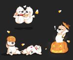  &lt;3 black_background blush brian_griffin candy canine cheeks chibi chubby collar cute dog eyes_closed family_guy floating fur ghost glowing halloween happy holding holidays hug jasper light lollipop lying mammal open_mouth plain_background pop_out pumpkin seth-iova shining smile spirit standing surprise tears tongue tummy white_fur 