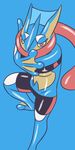  bike_shorts female frog greninja long_tongue nintendo pok&#233;mon pok&eacute;mon tongue unknown_artist video_games 