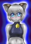  bell blue_eyes blush cat clothed clothing cute feline female fur grey_fur grey_hair hair looking_at_viewer mammal short_hair solo witchblade witchblade_(artist) 