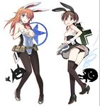  :o animal_ears ass belt black_legwear black_panties blue_eyes blush breasts brown_eyes brown_hair bunny_ears bunnysuit charlotte_e_yeager cleavage covering covering_breasts detached_collar gertrud_barkhorn high_heels large_breasts long_hair lowleg lowleg_panties multiple_girls necktie open_mouth orange_hair panties pantyhose pouch shimada_fumikane shoe_dangle short_hair silhouette_demon strike_witches thighhighs twintails underwear world_witches_series wrist_cuffs 