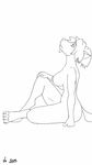  2013 anthro breasts canine female line_art mammal nude plain_background sketch solo unknown_artist white_background 