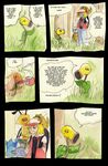  beedrill bellsprout blonde_hair comic female feral hair hat human insect mammal nidorina nintendo pok&#233;mon pok&eacute;mon qlock reptile sandshrew scalie text turtle video_games wartortle webcomic young 