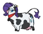  blue_eyes bovine calorie cattle cowbell cutie_mark eyeshadow female feral friendship_is_magic hair looking_at_viewer makeup mammal my_little_pony purple_hair rarity_(mlp) solo standing teats udders 