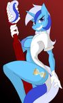  anthro anthrofied blue_eyes blue_hair bra clothing colgate_(mlp) equine female friendship_is_magic gloves hair horn horse jrvanesbroek lab_coat looking_at_viewer mammal my_little_pony pony smile solo sparkle toothbrush toothpase toothpaste two_tone_hair underwear unicorn white_hair 