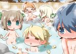  &gt;_&lt; 5girls =_= alcohol animal_ears bath black_eyes blonde_hair blue_eyes blue_hair blush brown_hair embarrassed eyes_closed flat_chest gerotan green_eyes jumping long_hair multiple_girls navel nipples nude onsen open_mouth orange_hair original partially_submerged plug pussy rubber_duck sake short_hair smile spread_legs tail uncensored wading water white_hair |_| 