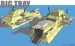  big_tray gundam hana_(artist) highres landship mobile_suit_gundam ship turret 