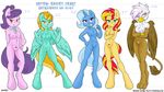  ambris anthro anthrofied avian blonde_hair blue_eyes breasts cleavage clothed clothing english_text equestria_girls equine female friendship_is_magic gilda_(mlp) group gryphon hair height_chart horn horse lightning_dust_(mlp) mammal my_little_pony navel nude pegasus pony pubes purple_eyes purple_hair pussy red_hair size_chart standing sunset_shimmer_(eg) suri_polomare_(mlp) text trixie_(mlp) two_tone_hair underwear unicorn wings yellow_eyes 