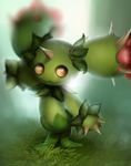  gen_5_pokemon grass highres horn maractus mystical no_humans open_mouth pokemon pokemon_(creature) smile thorns yellow_eyes 