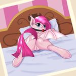  2014 ass-stalker ball_gag bat_ears bat_pony bat_wings bed blue_eyes butt drooling equine female feral friendship_is_magic gag hair hooves horse inside looking_back lying mammal my_little_pony photo pillow pink_hair pinkamena_(mlp) pinkie_pie_(mlp) plump_labia pony pussy raised_tail saliva sheets solo wet wings 