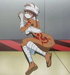  bandages braid dark_skin fundoshi japanese_clothes kyouran_kazoku_nikki kyupi_do non-web_source sandals screencap solo stitched tattoo third-party_edit 