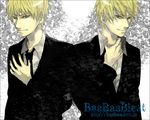 2boys blonde_hair cain formal galerians looking_at_viewer multiple_boys rion rion_(galerians) short_hair siblings suit twins 
