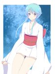  banned_artist blue_hair harano japanese_clothes jigoku_sensei_nube kimono short_kimono solo yukime_(jigoku_sensei_nube) 