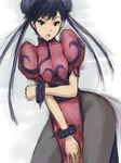  alternate_color arcana_heart black_eyes black_hair bracelet breasts bun_cover china_dress chinese_clothes chun-li chun-li_(cosplay) cosplay double_bun dress fumio_(rsqkr) jewelry medium_breasts mei-fang pantyhose pelvic_curtain solo spiked_bracelet spikes street_fighter thighs 