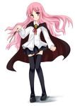  bad_id bad_pixiv_id black_legwear cape long_hair louise_francoise_le_blanc_de_la_valliere pentacle pink_eyes pink_hair shouji_ayumu skirt solo thighhighs wand white_background zero_no_tsukaima zettai_ryouiki 