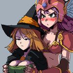  breasts chunsoft cleavage dragon_quest dragon_quest_iii enix hat lowres mage_(dq3) soldier_(dq3) warrior witch_hat wizard 