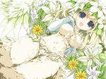  blonde_hair blue_eyes elbow_gloves elle_(lom) feathers flower gloves legend_of_mana monster_girl nature sanoharu seiken_densetsu smile solo wings 