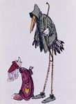  canine fox hood ken_anderson long_legs mammal purse robin_hood_(disney) size_difference stork 