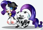  &lt;3 anthro anthrofied blue_eyes blush bovine breasts cattle cutie_mark ep777 equine female friendship_is_magic hair half-closed_eyes horn horse looking_at_viewer mammal my_little_pony nipples piercing plain_background pony purple_hair rarity_(mlp) solo tongue tongue_out unicorn white_background 