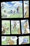  beedrill bellsprout blonde_hair cloud clouds comic female feral grass hair hat insect male nidorina nintendo pok&#233;mon pok&eacute;mon qlock red_eyes sandshrew text video_games wartortle webcomic wings young 