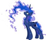  absurd_res alpha_channel blue_hair cutie_mark droplet equine female feral friendship_is_magic hair hi_res horn horse karol_pawlinski long_hair mammal my_little_pony plain_background pony princess_luna_(mlp) smile solo spier17 teal_eyes transparent_background wet wet_hair winged_unicorn wings 