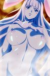 1girl absurdres blue_eyes breasts highres large_breasts long_hair melona nipples nude queen&#039;s_blade queen's_blade screencap solo standing very_long_hair wet 