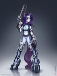  absurd_res anthro anthrofied armor blue_eyes cutie_mark equine eyeshadow female friendship_is_magic gun hair hi_res horn horse makeup mammal my_little_pony pony purple_hair ranged_weapon rarity_(mlp) rifle sci-fi solo standing unicorn vombavr weapon 