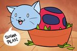  arthropod bowl bravest_warriors cat catbug feline hybrid insect ladybug looking_at_viewer looking_back mammal sitting solo sugar_peas youandme 