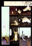  comic fox hard_translated highres male_focus okama original transformation translated 