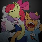 apple_bloom_(cmc) color cuddling cutie_mark cutie_mark_crusaders_(mlp) drawing drooling equine friendship_is_magic group horn horse lovingwolf mammal my_little_pony open_mouth pony request saliva scootalo_(cmc) scootaloo_(mlp) sleeping sweetie_belle_(cmc) sweetie_belle_(mlp) unicorn 