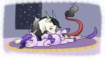  black_hair blue_eyes crystal_clarity cutie_mark draconequus duo equine female friendship_is_magic fur hair hi_res horn hybrid inside kilala97 kirin male mammal my_little_pony night original_character pregnant prince_illusion purple_fur purple_hair red_eyes scalie white_fur 